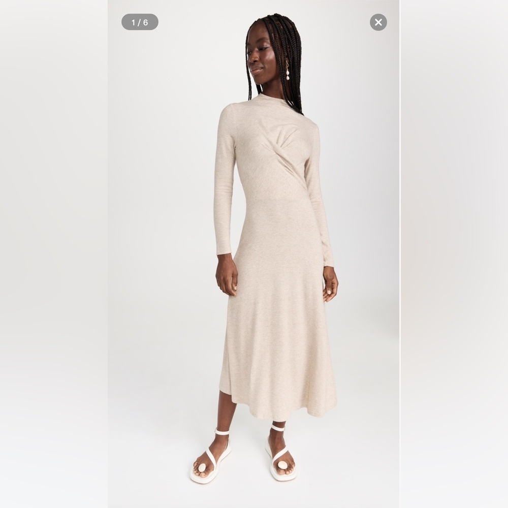 Elegant Cream Long Sleeve Dress